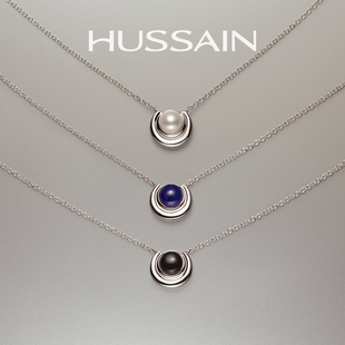 赫生HUSSAIN圆洄轻奢珍珠项链女款叠戴小众设计感青金石吊坠礼物