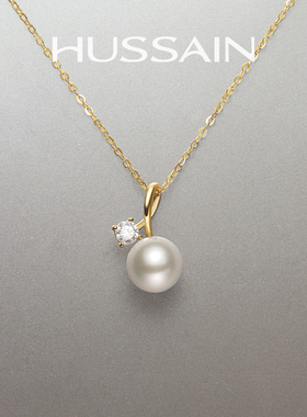 赫生HUSSAIN婉礼天然淡水珍珠项链纯银吊坠锁骨链女颈链生日礼物