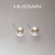 赵露思同款 赫生HUSSAIN简素淡水珍珠耳钉秋冬高级感纯银耳饰女