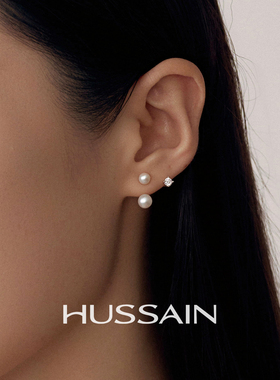 赫生HUSSAIN星点零星珍珠耳钉精致小巧秋冬高级感耳饰悬浮耳环女