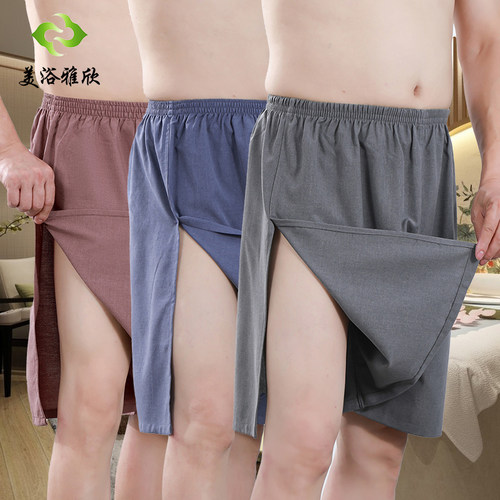 男士按摩短裤纯棉洗浴中心短裤