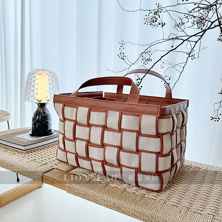 如是收纳筐小香风包边纯手工编织双面超纤皮大容量收纳箱私宅乔迁,收纳整理,其他收纳篮,淘宝优惠券,粉丝福利购,淘宝优惠卷