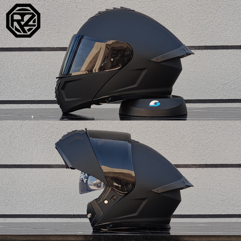 ORZ摩托车揭面头盔男女全盔个性四季机车大尾翼蓝牙槽3C认证国标