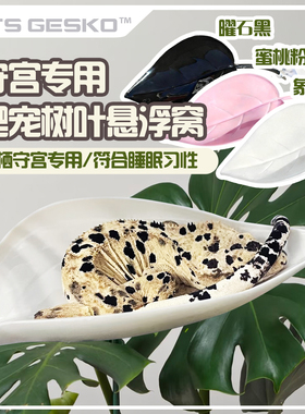 爬宠树叶悬浮窝吸盘仿真植物躲避攀爬树栖造景睫角守宫R属树蛙
