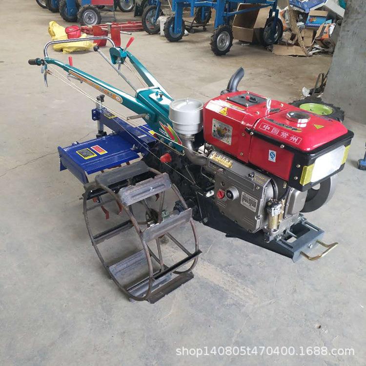 农用手扶打田机12马力水冷手摇手扶拖拉机可配套旋耕座椅车斗双犁