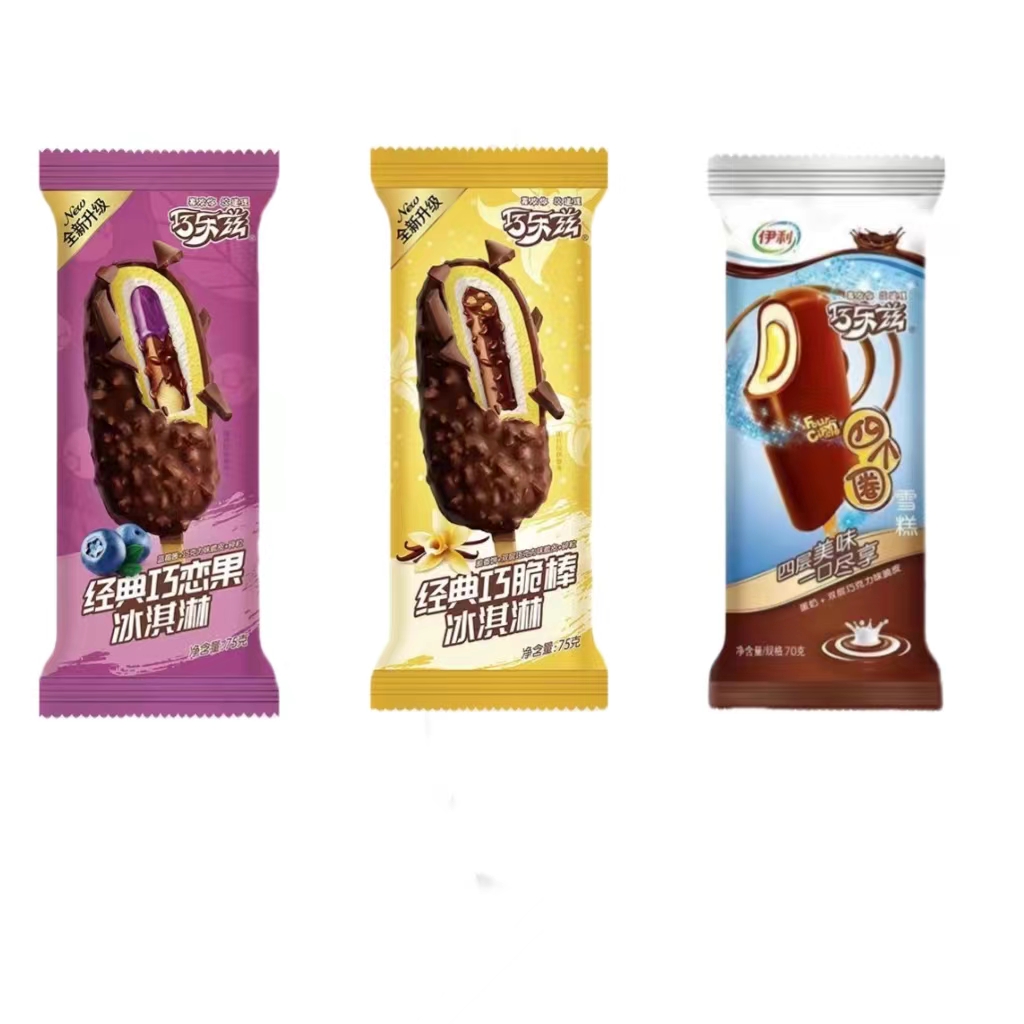 伊利巧乐兹雪糕冰激凌巧克力双层脆皮四个圈巧脆棒巧恋果冷饮整箱