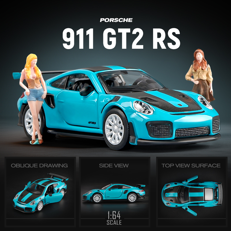正版164保时捷911GT2RS合金车模
