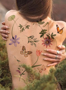 蝴蝶庄园纹身贴套装 一共五张 满背 花园纹身贴 ins小众tattoo