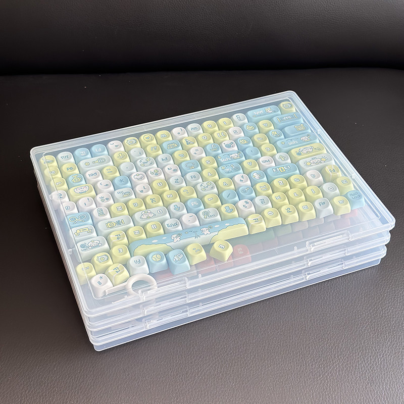 thumbnail for Transparent A4 keycap storage box, large-capacity dustproof mechanical keycap storage box, table top can be stacked and organized, display shelf