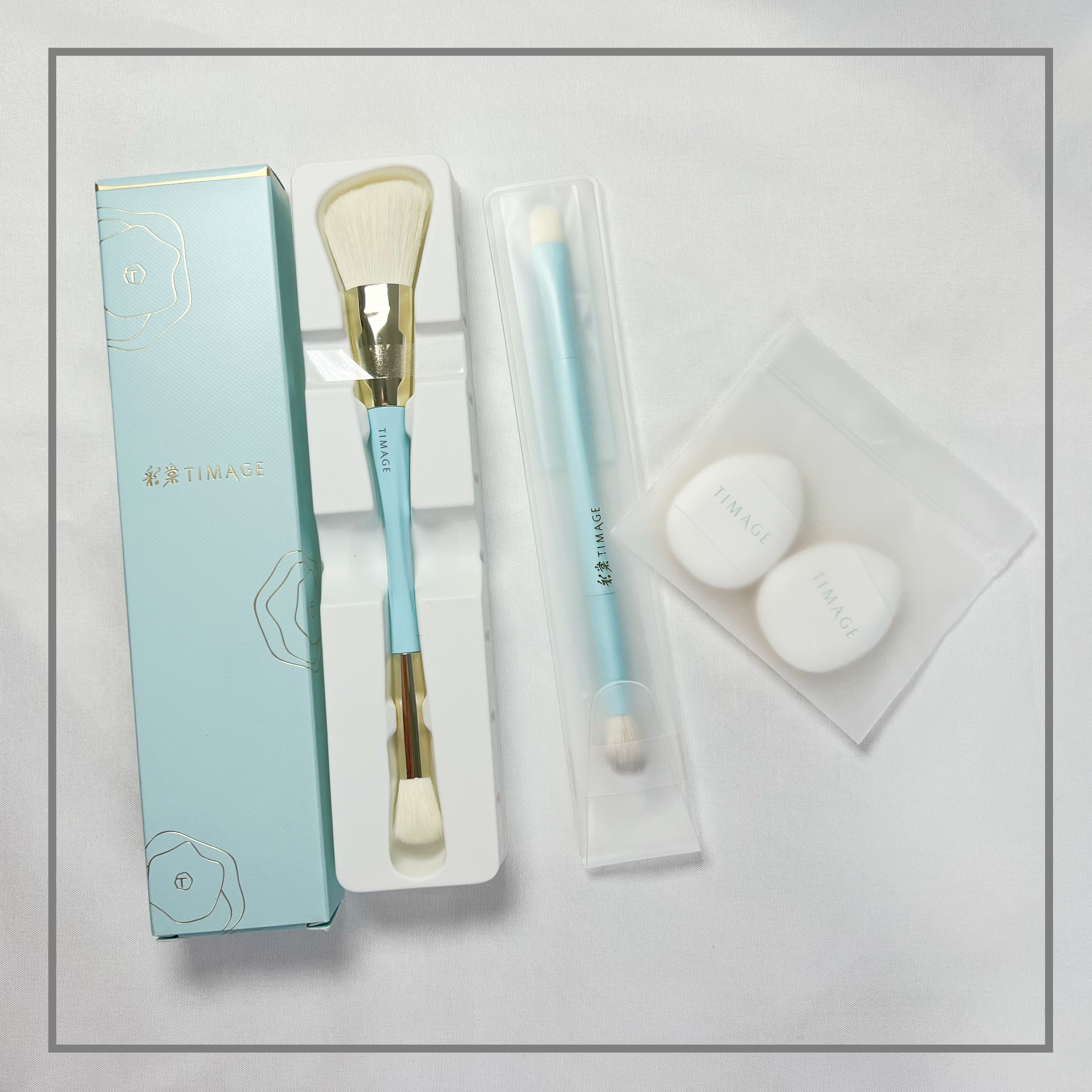 彩棠大师双头修容刷高光刷化妆箱小拖鞋拇指粉扑美妆工具指尖粉扑