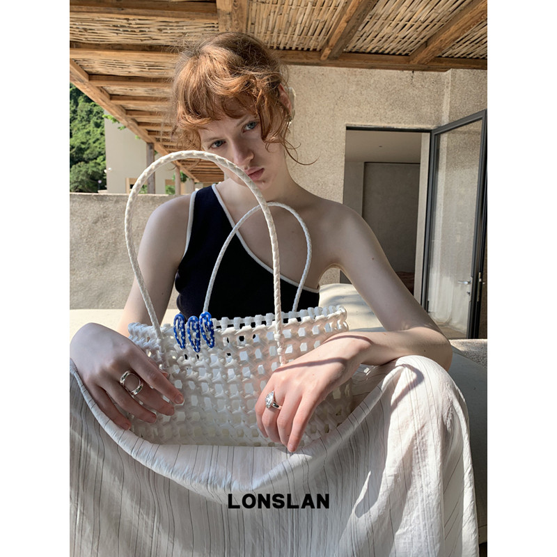 Lonslan BAG 2026  NEW   手工编织网兜网眼设计多色编织菜篮子包图片