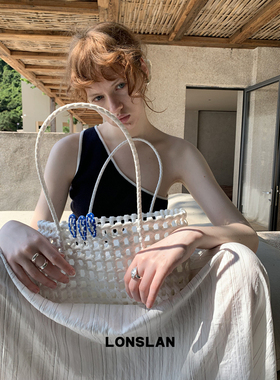 Lonslan BAG 2025  NEW   手工编织网兜网眼设计多色编织菜篮子包