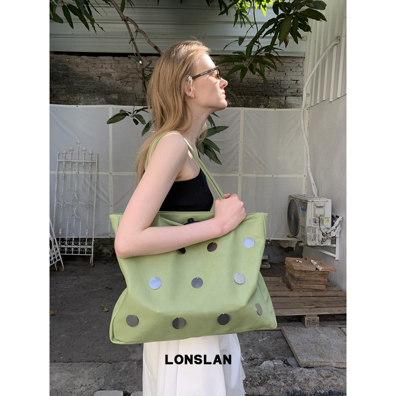 Lonslan BAG 2026春夏大容量亮片小众设计托特包度假通勤包图片