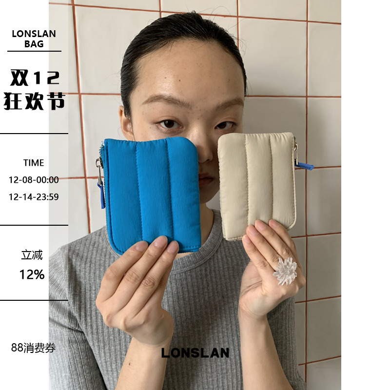Lonslan BAG 2025春夏新款可爱充棉撞色零钱包手拿包包mini收纳包