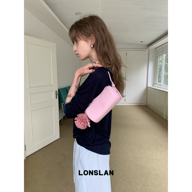 Lonslan BAG 2026春夏简约笔筒流苏星星挂件包休闲通勤手提包图片