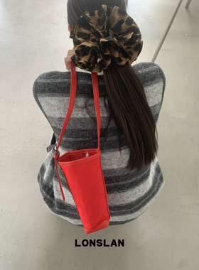 Lonslan BAG 2025NEW早秋日系简约帆布休闲水桶单肩斜挎包