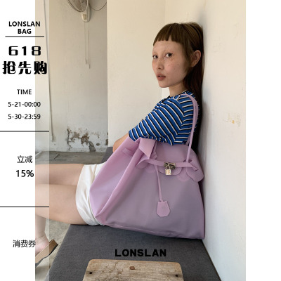Lonslan BAG 2026春夏韩系新款大容量果冻包透明托特包铂金包手提