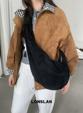 Lonslan BAG 2025 NEW 大容量复古麂皮绒极简百搭通勤斜挎包