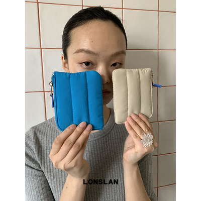 Lonslan BAG 2025春夏新款可爱充棉撞色零钱包手拿包包mini收纳包