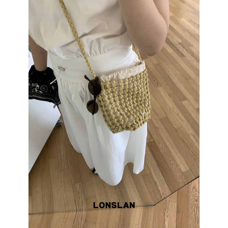 Lonslan BAG 2025  NEW手工编织镂空水桶包单肩斜挎包