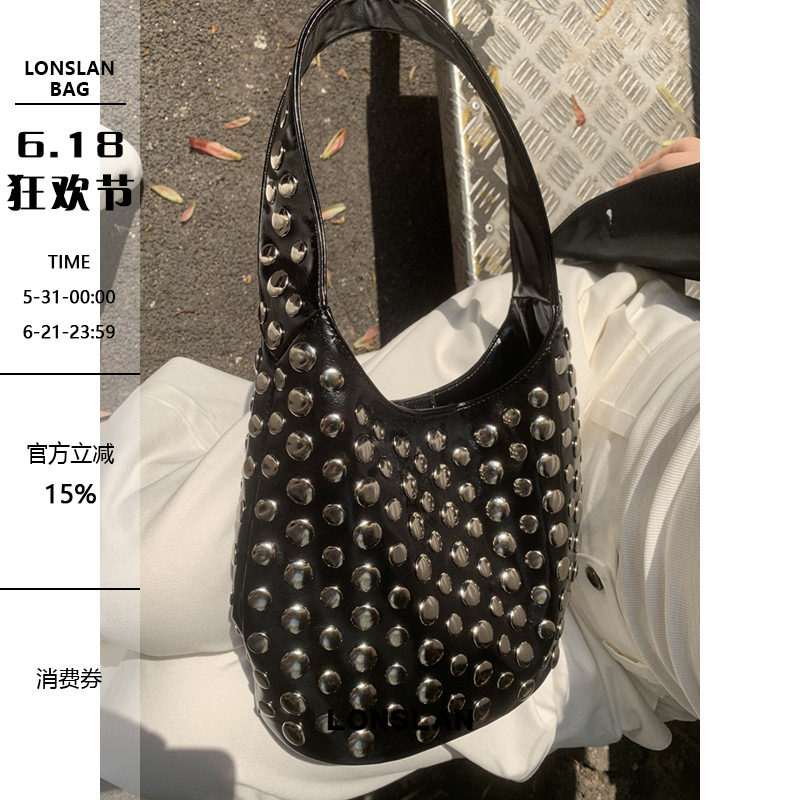 Lonslan BAG 2026时尚休闲小圆点柳丁设计手提包