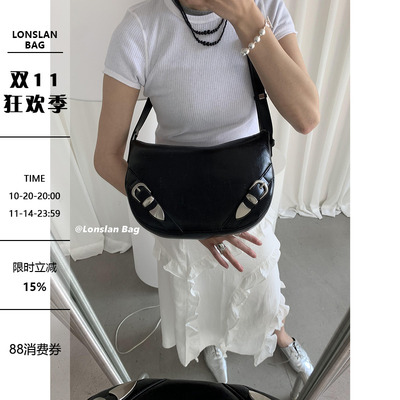 Lonslan BAG 2024大容量包包真皮单肩斜挎包通勤腋下托特包女