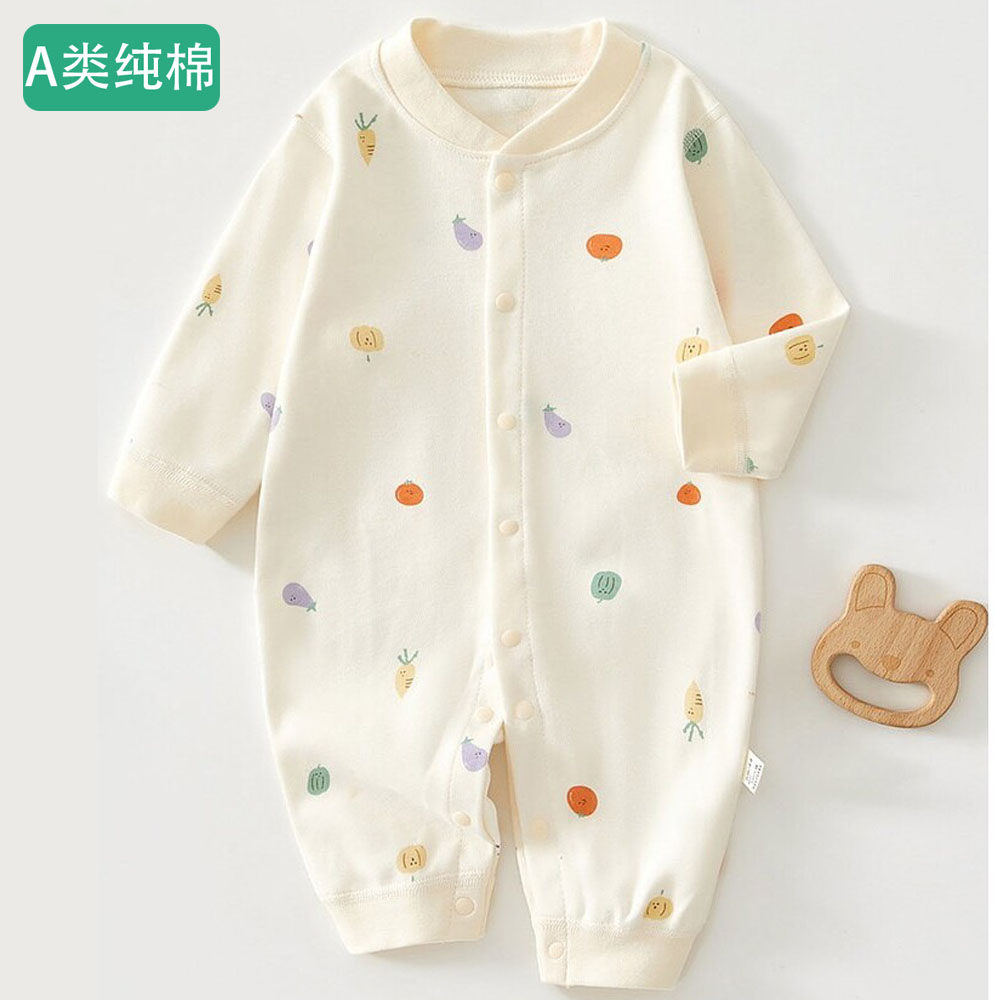 全棉婴儿连体衣新生儿男女宝宝衣服春秋季婴幼儿贴身纯棉打底睡衣