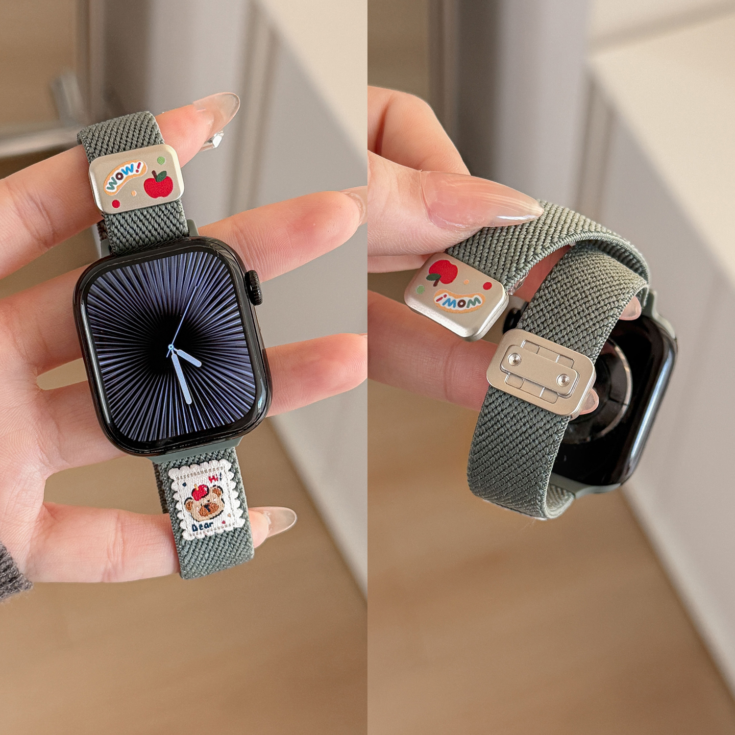 iwatch11细款尼龙平纹苹果熊表带