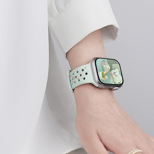 iwatch11表带硅胶蝴蝶扣洞洞款