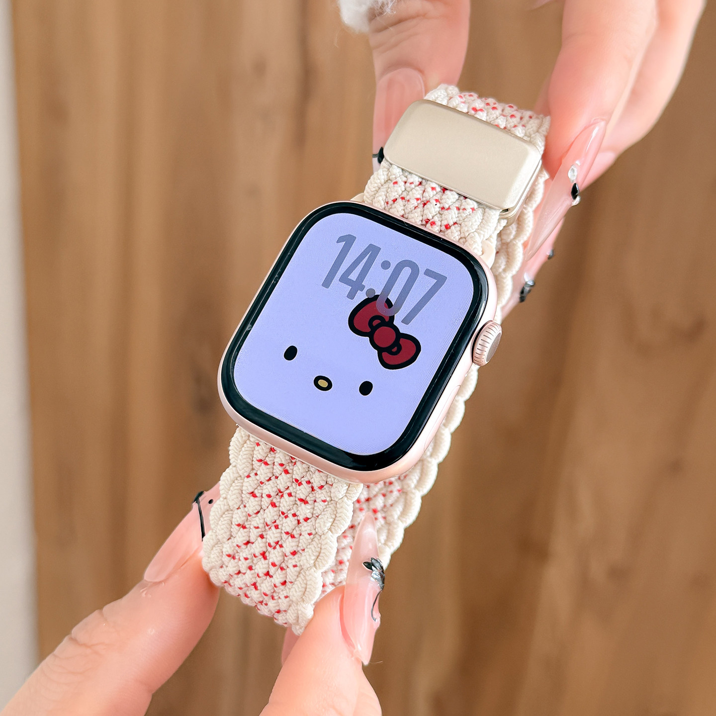 适用苹果S11手表腕带Apple Watch10表带尼龙编织iwatch11新款SE时尚S9透气女款S10替换表带高级感s6运动