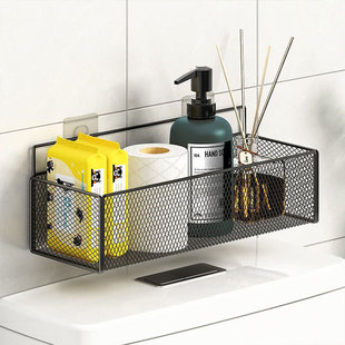 免打孔置物瓷砖墙纳厨房卫生间宿舍置物架粘贴式挂篮宿舍收纳神器