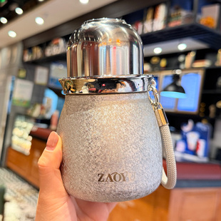 葫芦保温杯女生高颜值茶水分离吸管杯子小巧便携高级钛合金水杯男