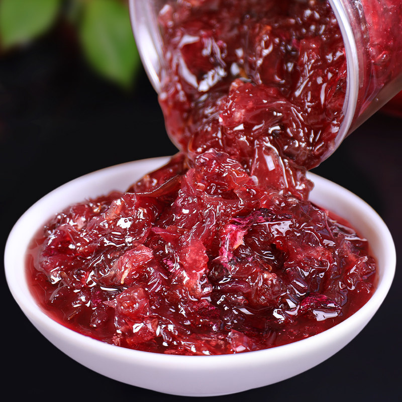 云南玫瑰花酱蜂蜜玫瑰酱食用花酿鲜花果酱夹面包烘焙泡茶冰粉配料