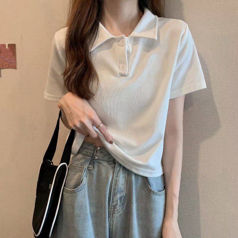 polo衫短款短袖T恤女新款