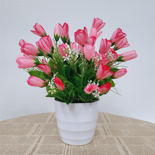 仿真花假花摆设家居室内装饰品客厅餐桌花摆花小盆栽绢花桌面摆件