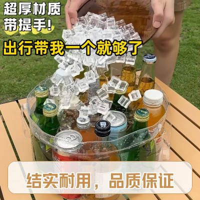 手提式旅行洗衣袋折叠盆便携户外洗菜一次性透明压缩水桶洗漱洗衣