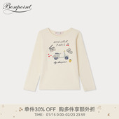Bonpoint童装 T恤衫 新品 2025秋冬女大童卡通电动车图案长袖