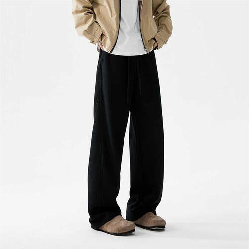 三分焦点 春秋潮牌卫裤男士美式重磅加绒百搭直筒裤子宽松运动裤