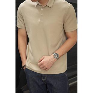 免烫轻熟T恤夏季 短袖 男显瘦 复古210g棉索罗娜凉感polo衫 唔刃美式