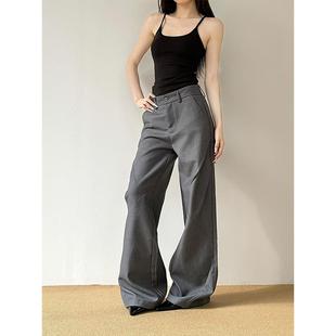 复古cleanfit微喇休闲裤 Don 男女美式 垂坠设计感阔腿西裤 子潮 Cry