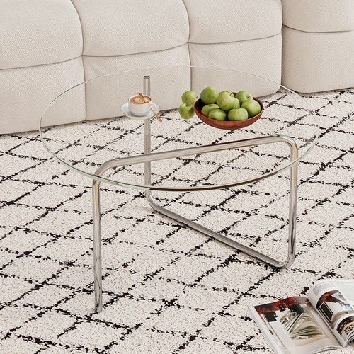 北欧极简钢化玻璃简约沙发边几茶几小户型客厅网红家用轻奢圆茶桌