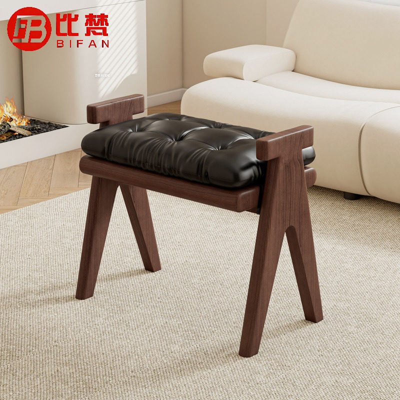 实木换鞋凳门口家用穿鞋凳轻奢高级感玄关软包坐垫藤编入户休息凳