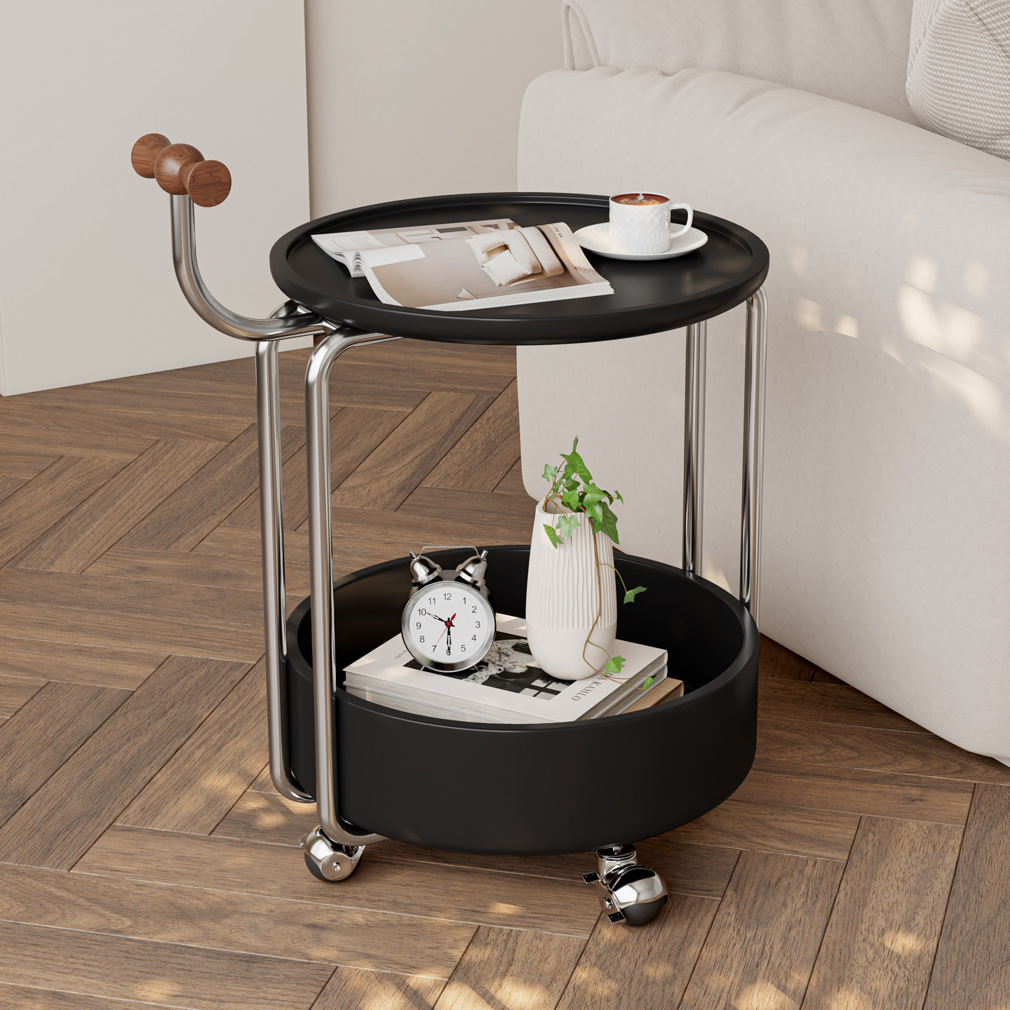 边几客厅家用沙发小户型移动推车轻奢现代简约高级感侘寂风小茶台