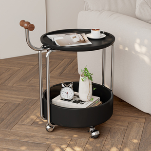 边几客厅家用沙发小户型移动推车轻奢现代简约高级感侘寂风小茶台