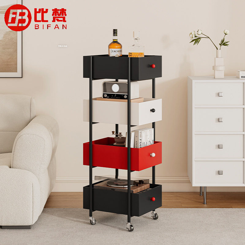落地儿童书架客厅可移动置物架杂志架转角储物柜收纳展示柜小柜子