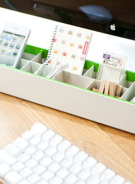 韩国SYSMAX UNI DESK系列桌面置物盒收纳盒分格设计分类整理可理线可移动隔片自由收纳可叠放笔架文具整理盒