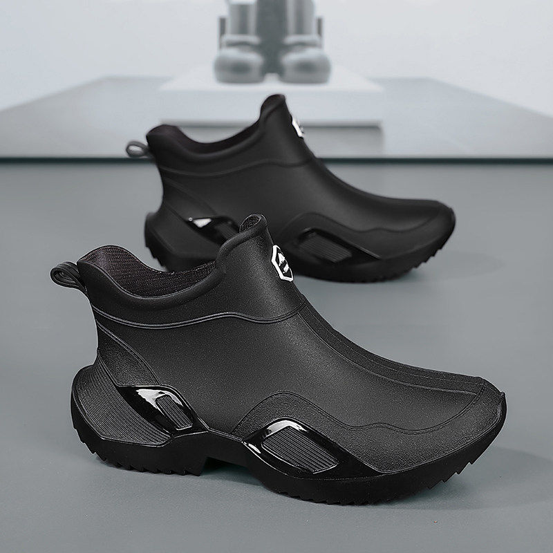 雨鞋男款外卖骑手专用雨靴中筒防水劳保胶鞋户外工作防滑套筒水鞋