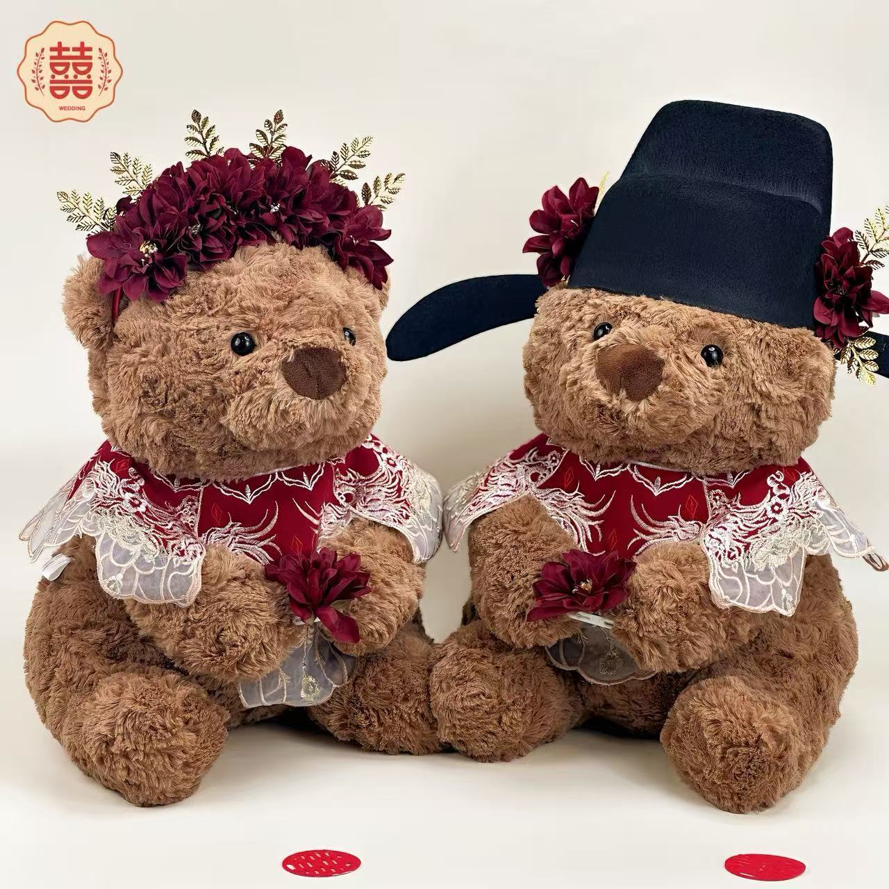 婚庆新款床头压床新婚娃娃婚房情侣摆件公仔一对结婚可爱礼物新人