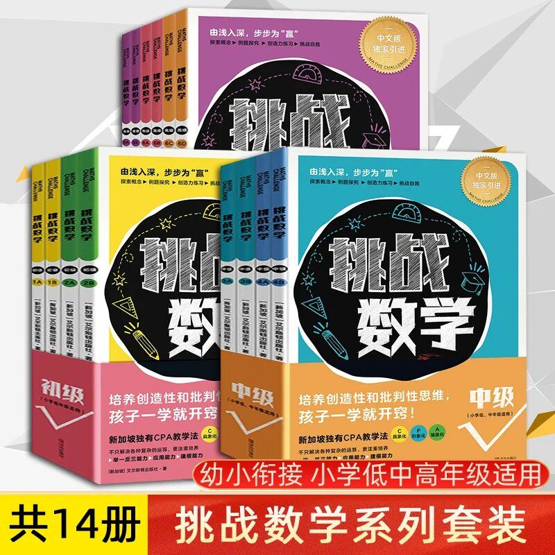 挑战数学初级中级高级 任选共14册幼小衔接儿童启蒙举一反三思维训练新加坡幼儿益智游戏专注力智力开发全脑教辅