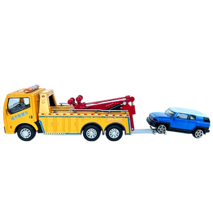 合金平板救援车道路拯救车交通事故救助拖车仿真模型摆件大卡车男
